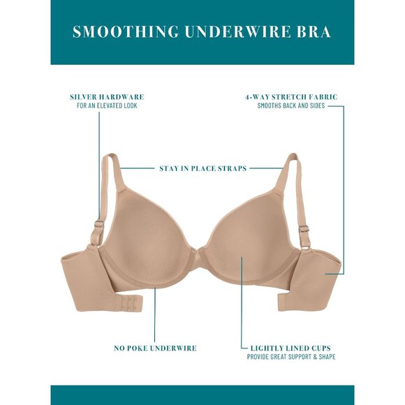 Vanity Fair SZ 42C Women's Underwire Full Coverage T-Shirt Bra White - Picture 5 of 7